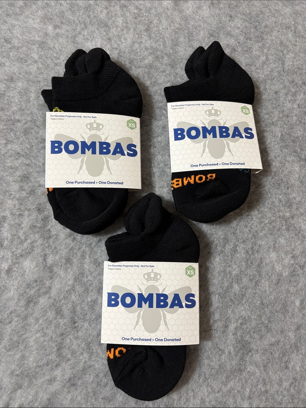 BOMBAS lot of 3 pairs Kids Socks XS Ankle kids 1-6 Brand New - Picture 2 of 5